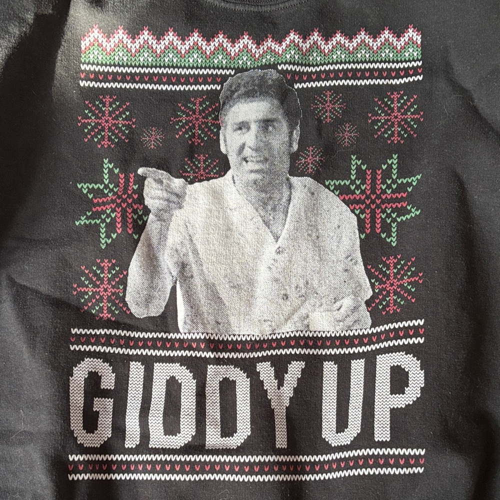 Festive Black Crewneck Sweater